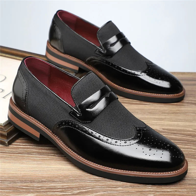 Monteleone Leather Brogue Loafers