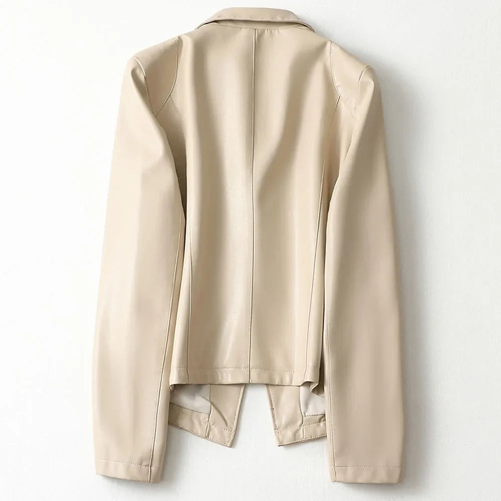 Evander Sculpted Leather Blazer