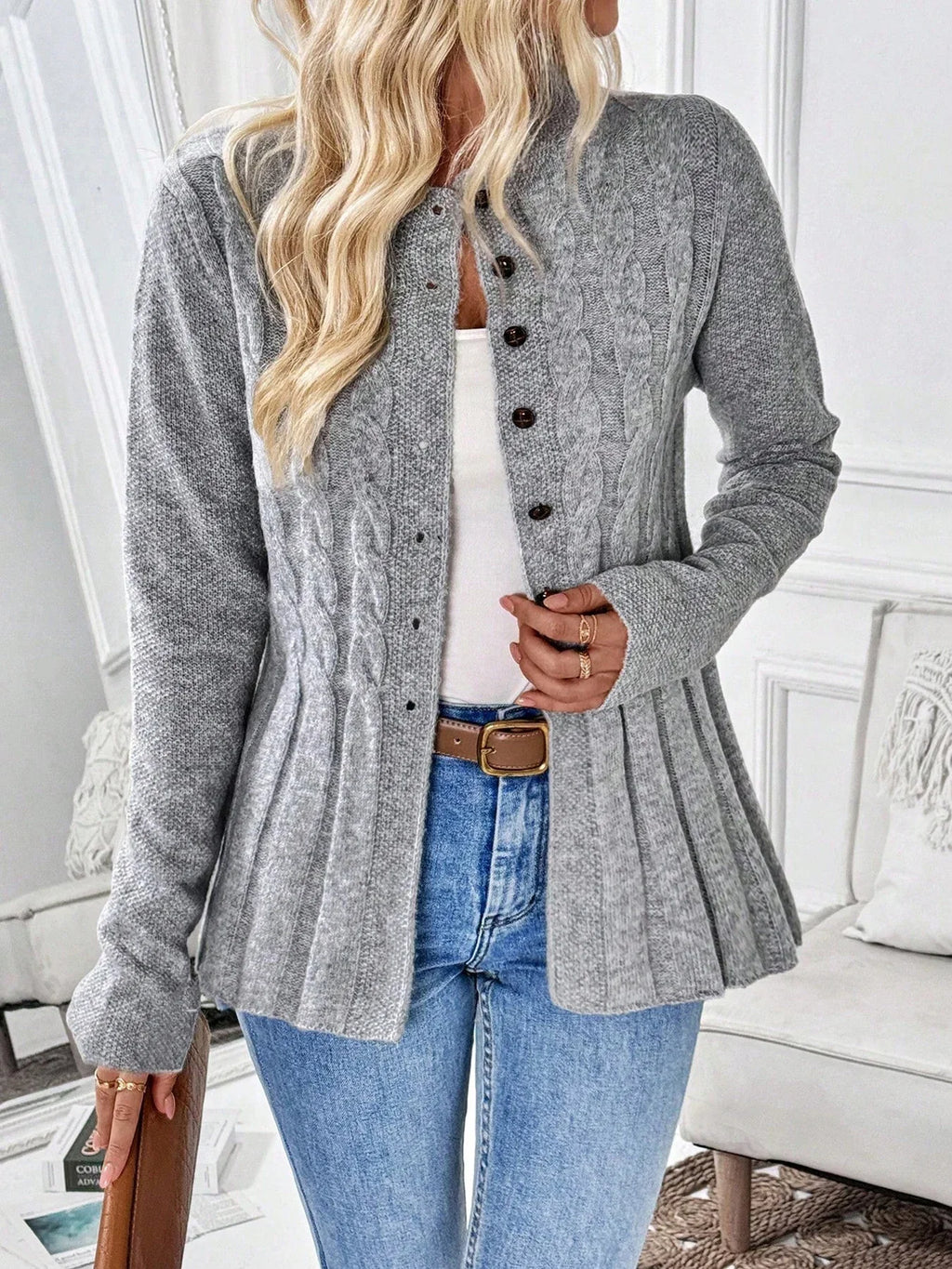Obidos Cable-Knit Cardigan