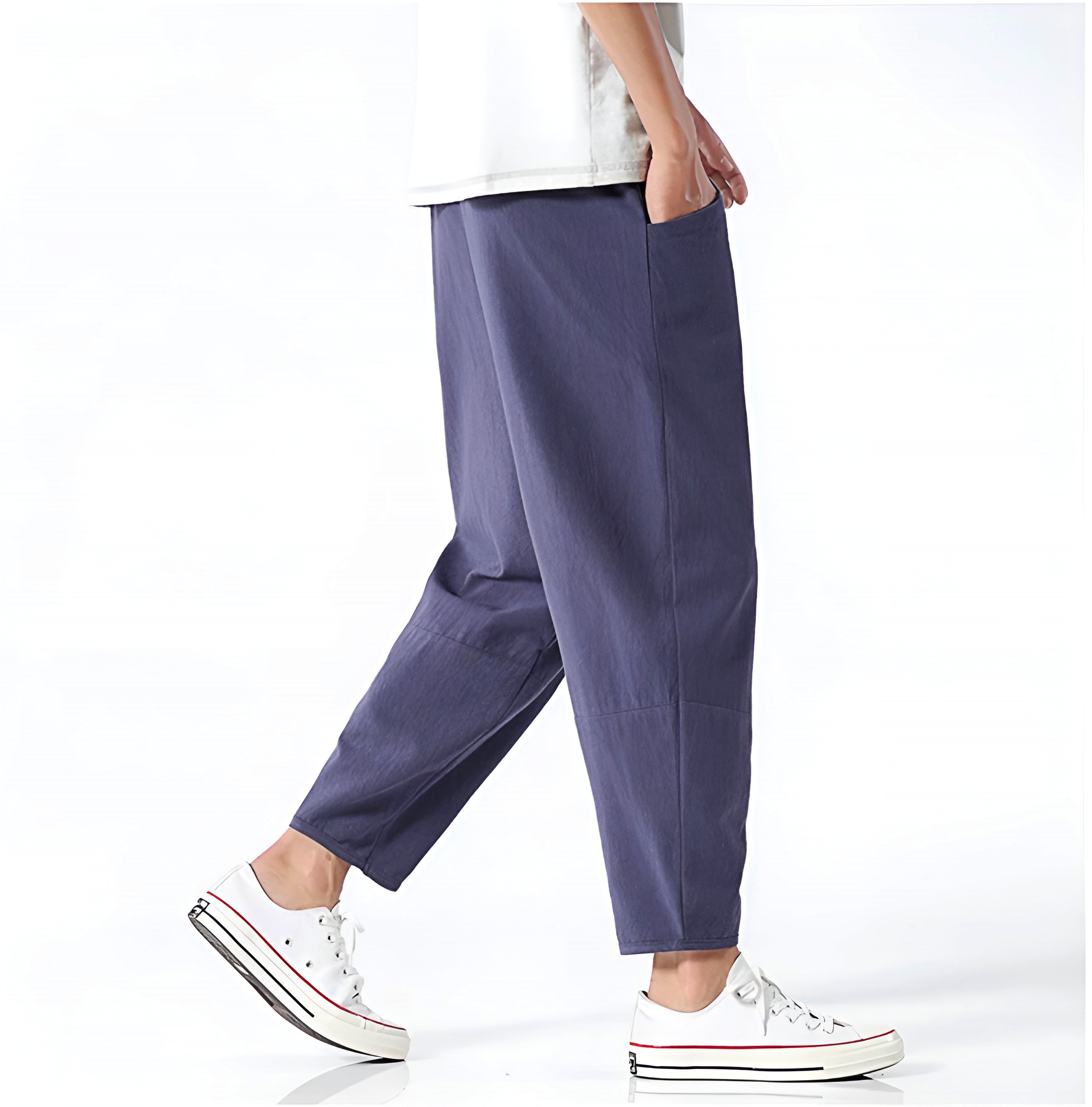 Marfa Cropped Linen-Cotton Trousers