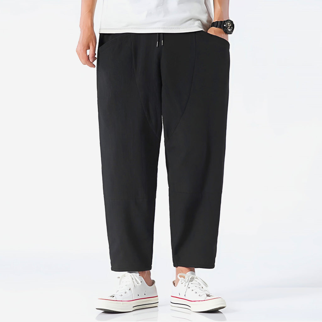 Marfa Cropped Linen-Cotton Trousers
