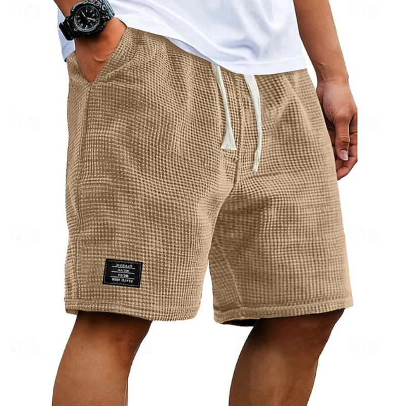 Tulum Waffle Knit Drawstring Shorts