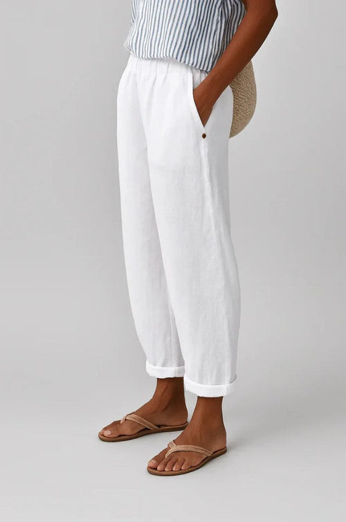Apostles Cotton Linen Straight-Leg Trousers