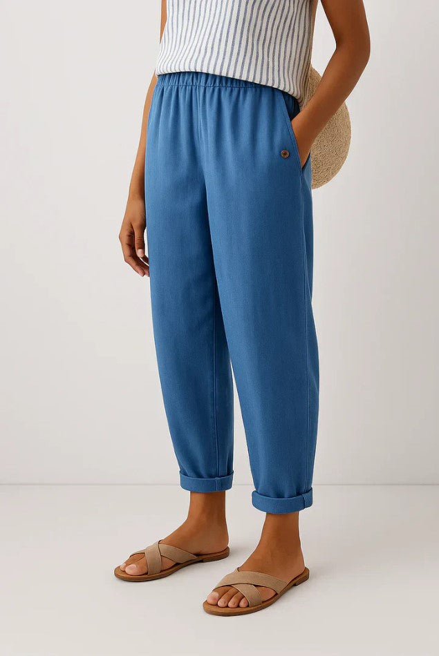 Apostles Cotton Linen Straight-Leg Trousers