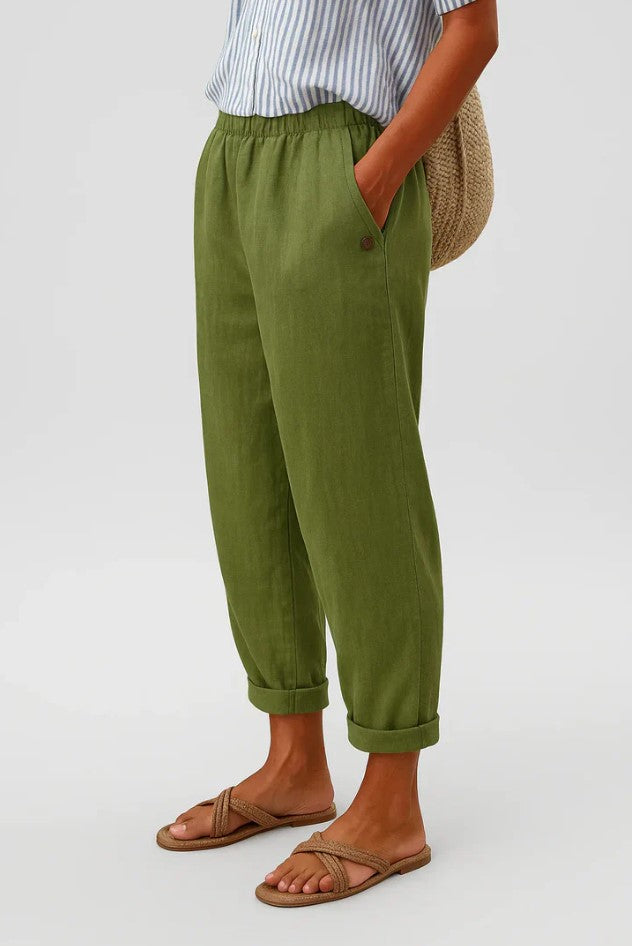 Apostles Cotton Linen Straight-Leg Trousers