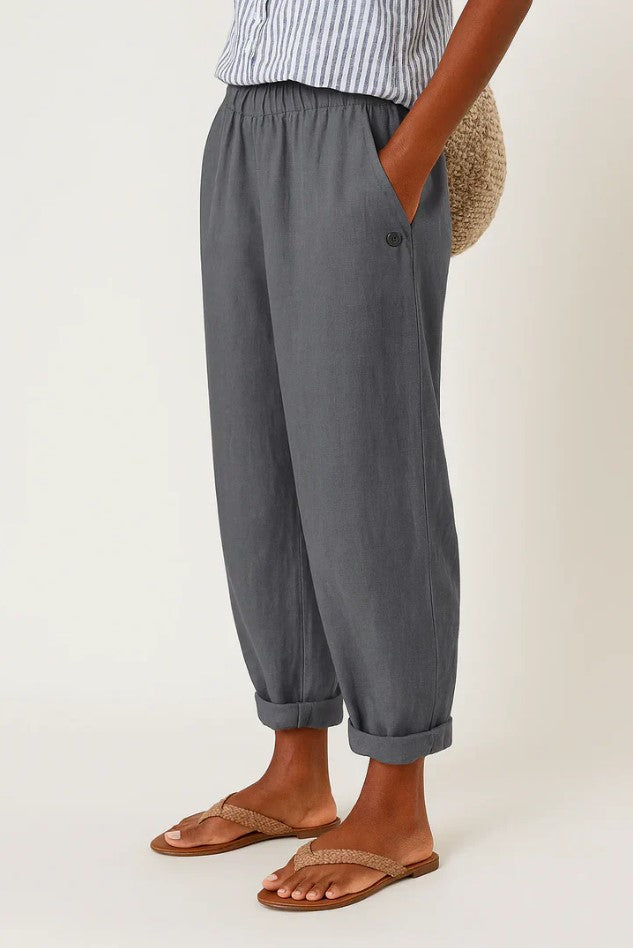 Apostles Cotton Linen Straight-Leg Trousers