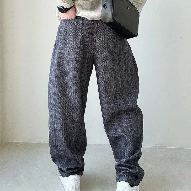 Marylebone Textured Cotton Drift Trousers