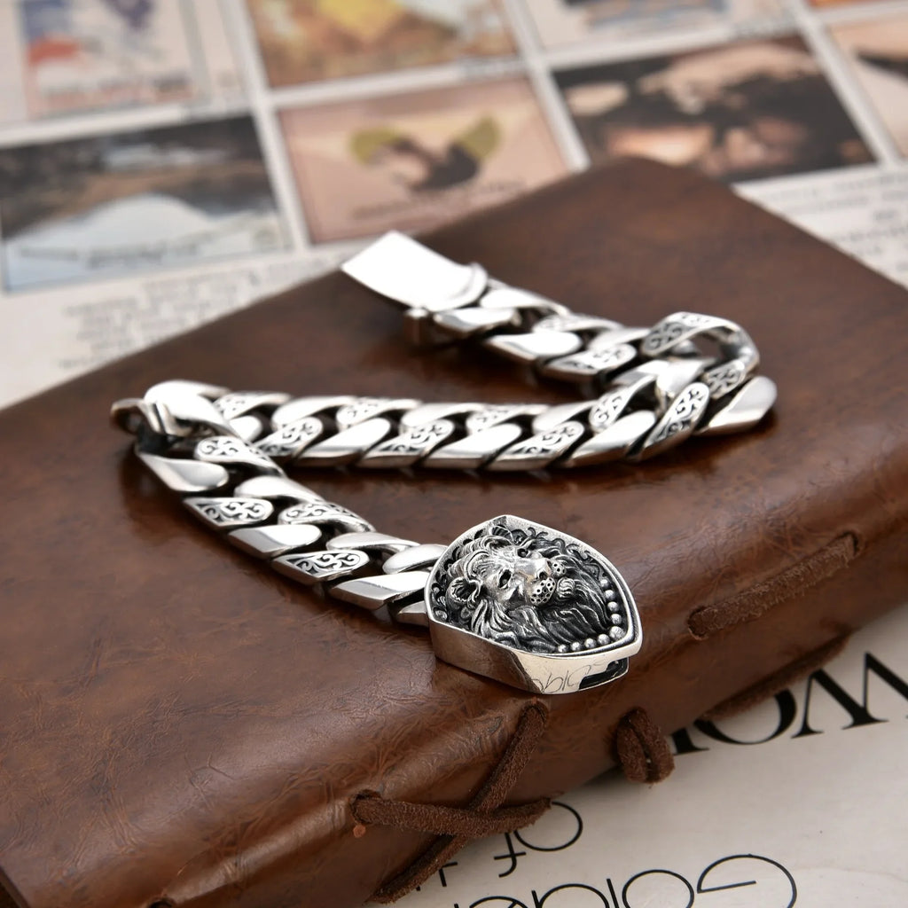 Province Lion Crest Silver Bracelet
