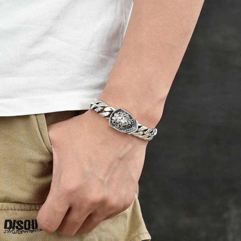 Province Lion Crest Silver Bracelet