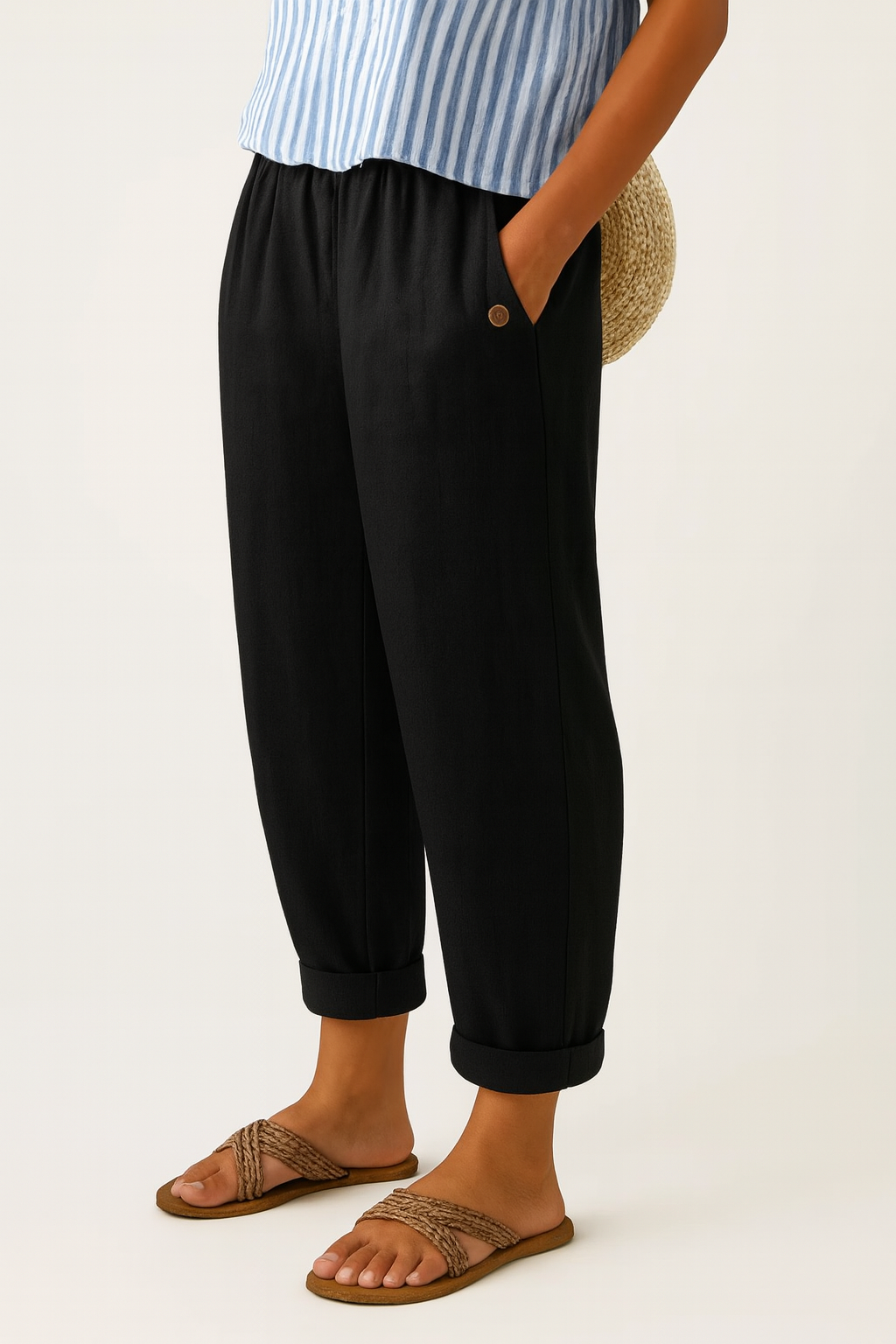 Apostles Cotton Linen Straight-Leg Trousers
