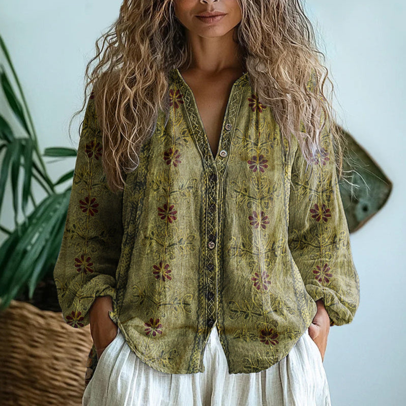 Lisbon Botanical Embroidered Blouse