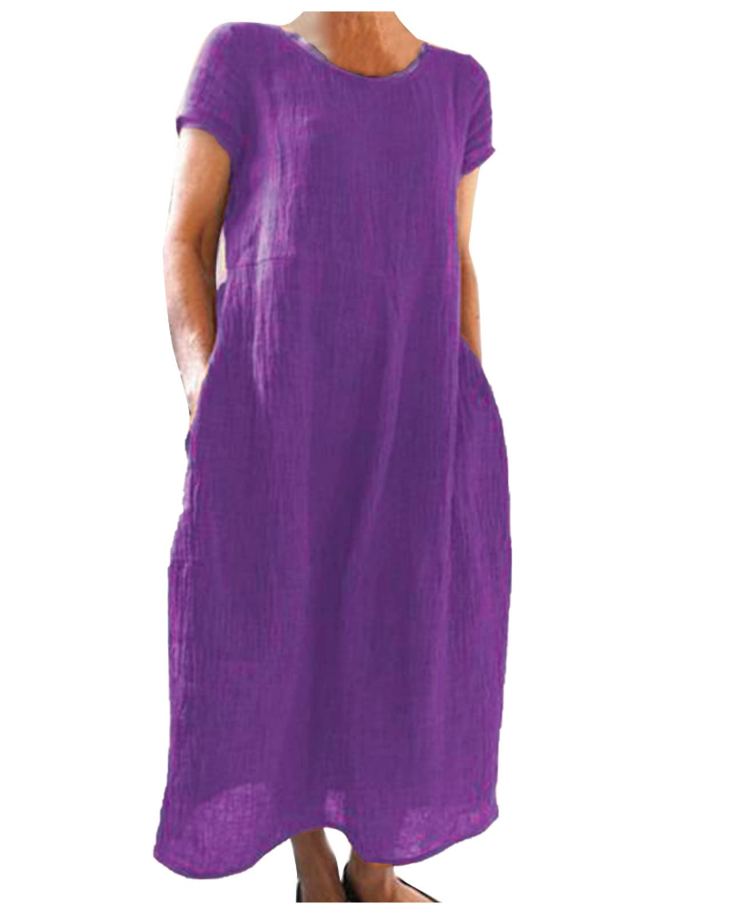 Santorini Linen-Blend Maxi Dress