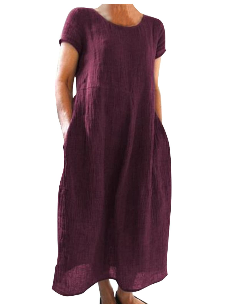 Santorini Linen-Blend Maxi Dress