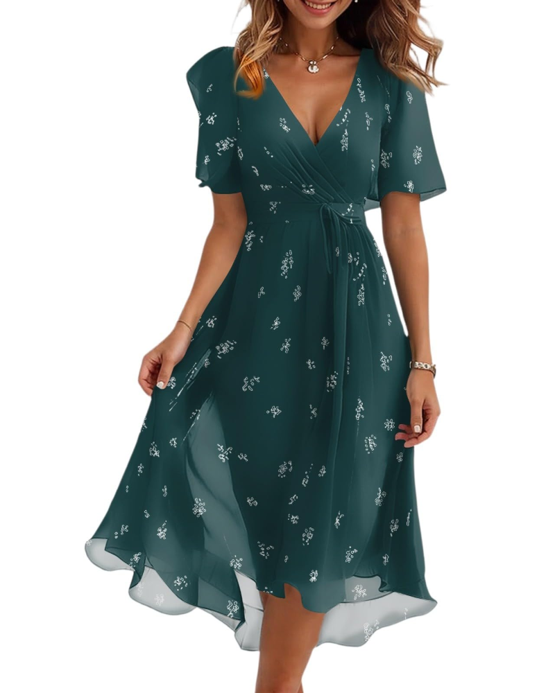 Rosamund Floral Wrap Midi Dress