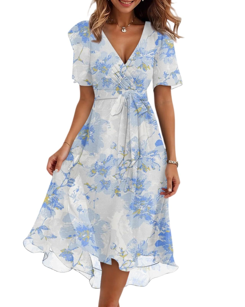 Rosamund Floral Wrap Midi Dress
