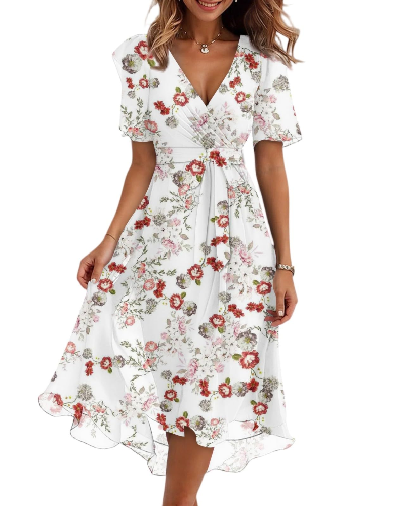 Rosamund Floral Wrap Midi Dress