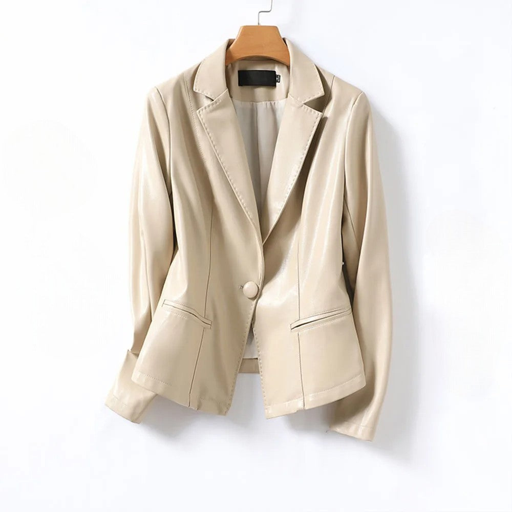 Evander Sculpted Leather Blazer