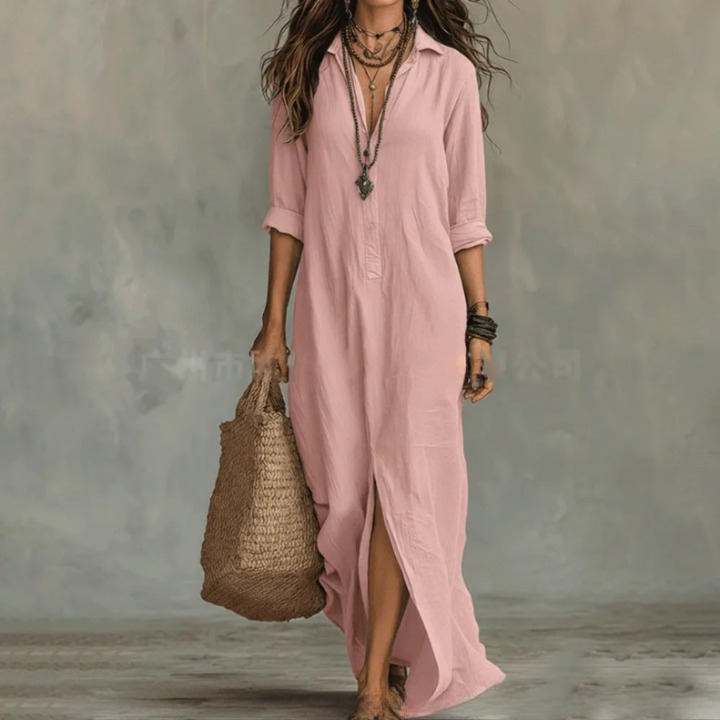 Seville Linen-Blend Shirt Dress