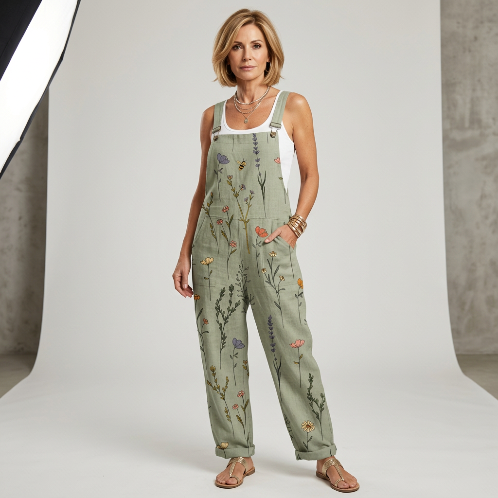 Botanical Dungaree Jumpsuit