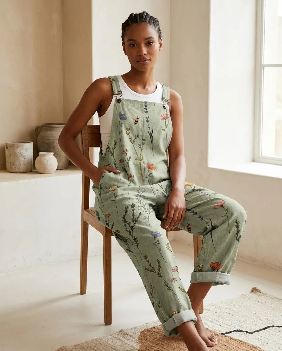 Botanical Dungaree Jumpsuit