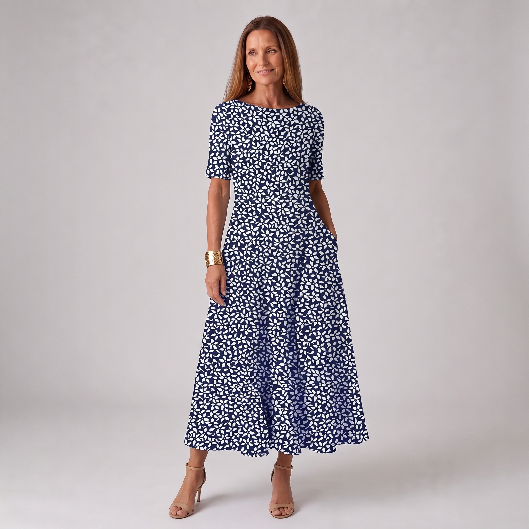 Ravello Coastal Bloom Midi Dress
