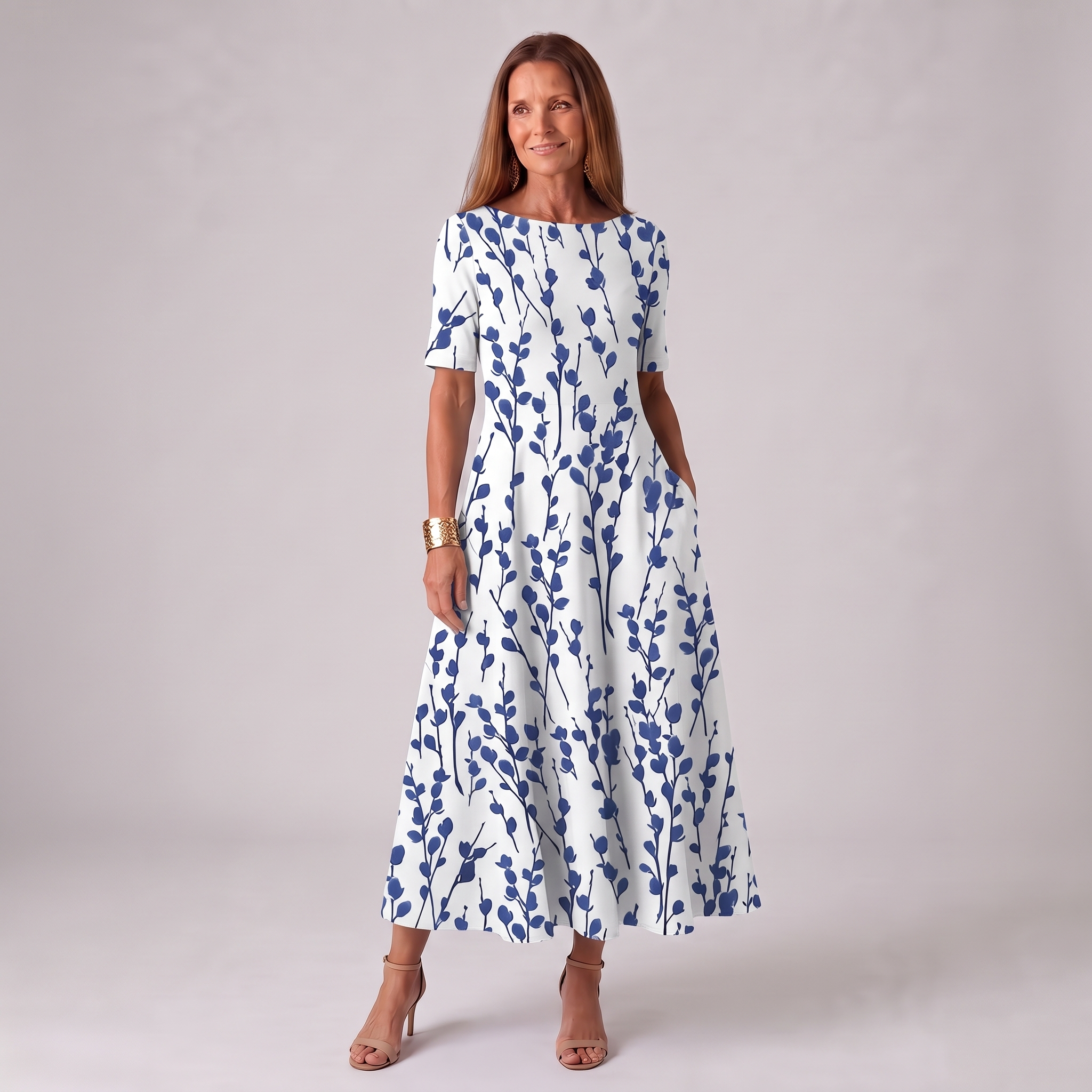 Ravello Coastal Bloom Midi Dress