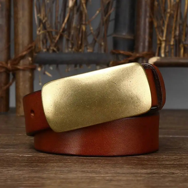 Lunenburg Leather Brass Belt