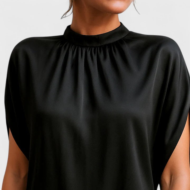 Seraphina High-Neck Draped Midi Dress