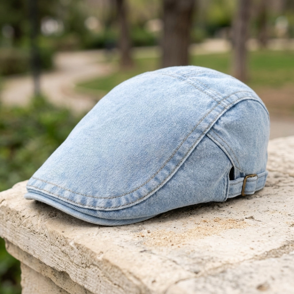 Aster Denim Ivy Flat Cap