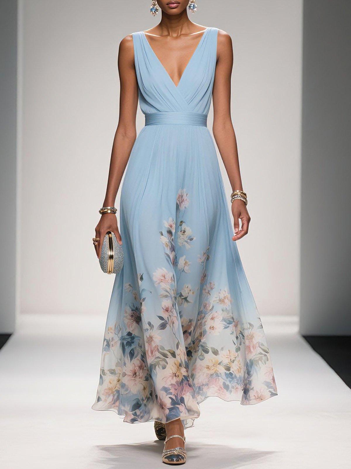 Monviso Floral V-Neck Midi Dress