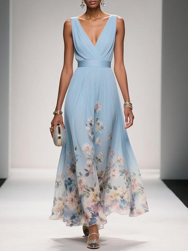 Monviso Floral V-Neck Midi Dress