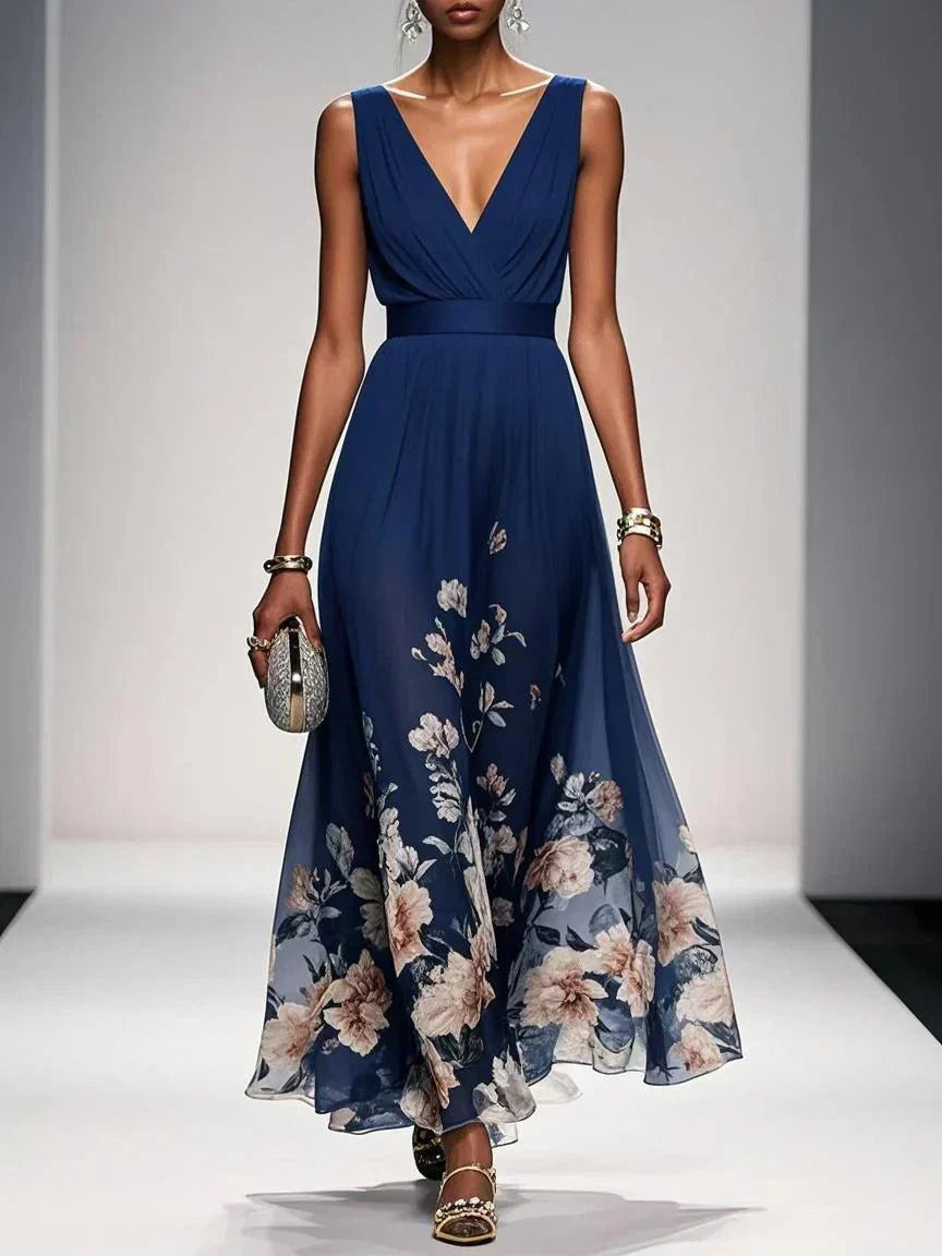 Monviso Floral V-Neck Midi Dress