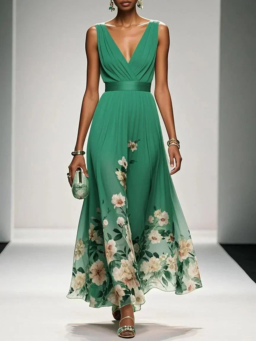 Monviso Floral V-Neck Midi Dress