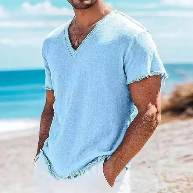 Sicily Linen V-Neck T-Shirt