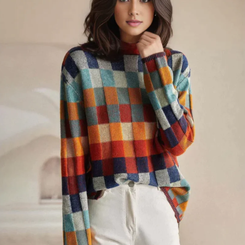 Polperro Patchwork Knit Sweater