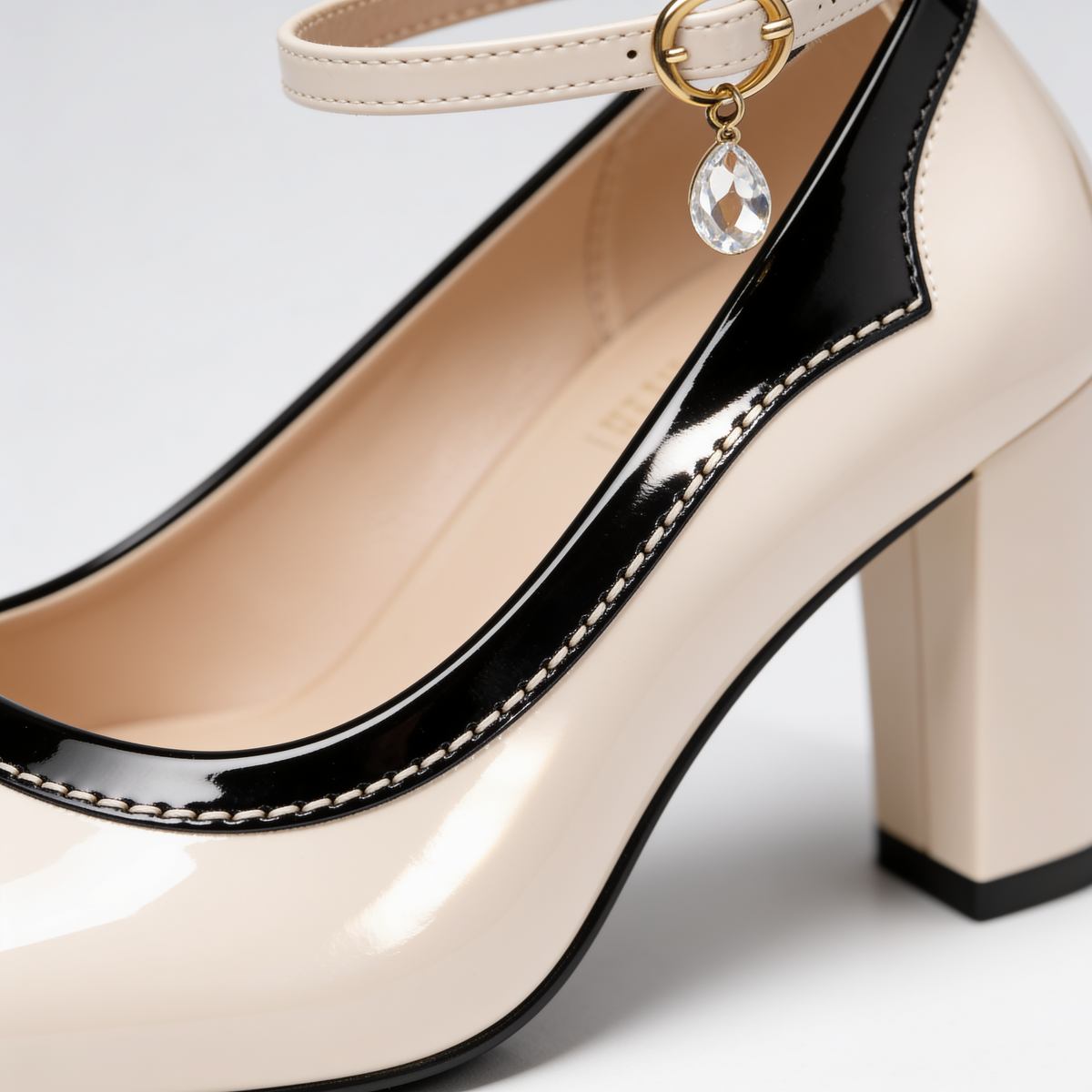St Claire Crystal-Charm Block Heels
