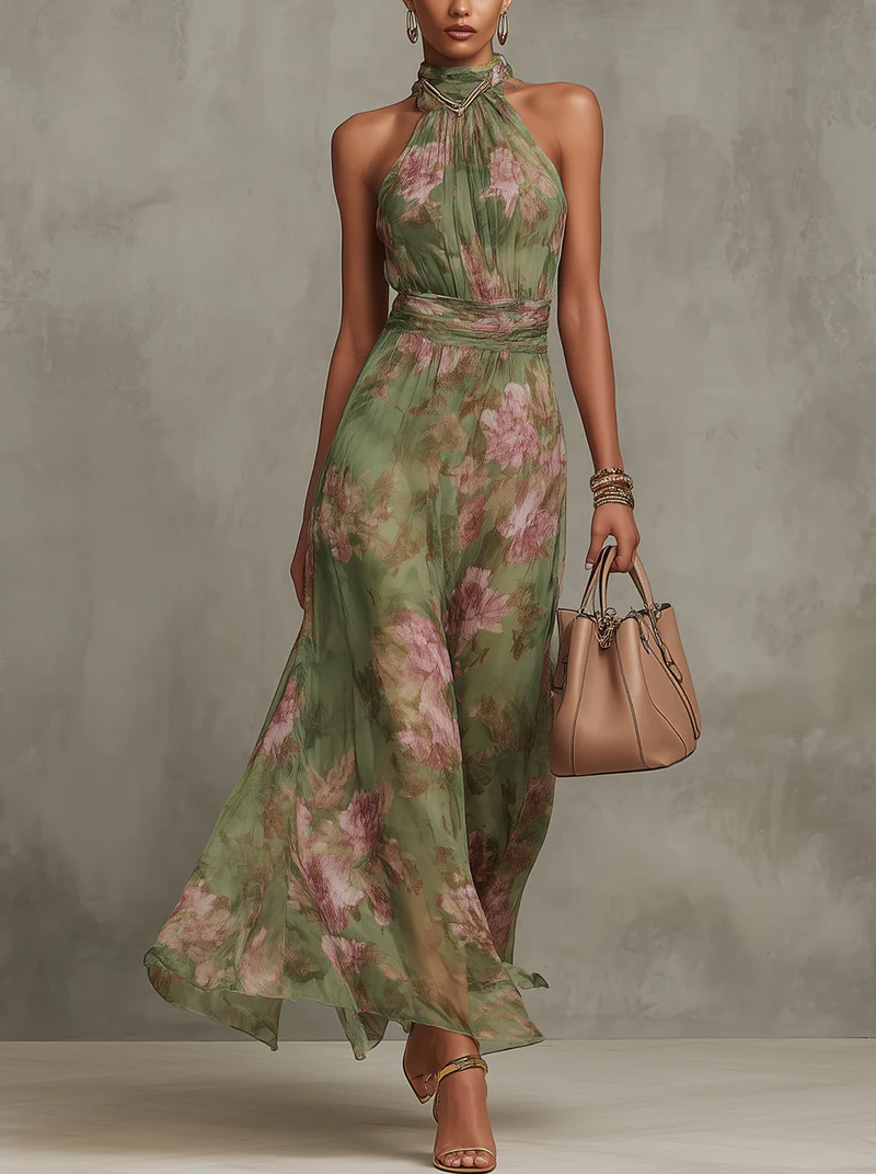 Bellagio Halter Maxi Dress