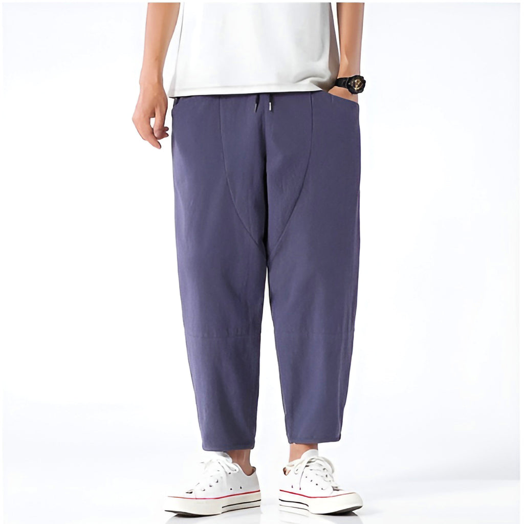 Marfa Cropped Linen-Cotton Trousers