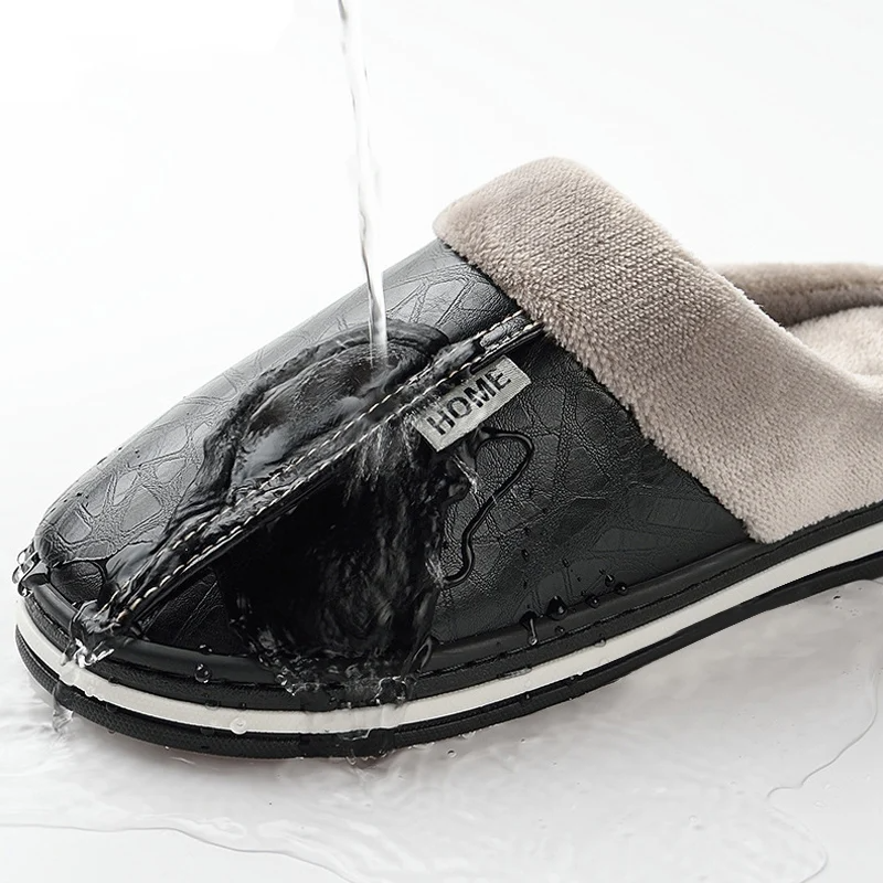 Carmel Fleece-Lined Leather Mule Slippers