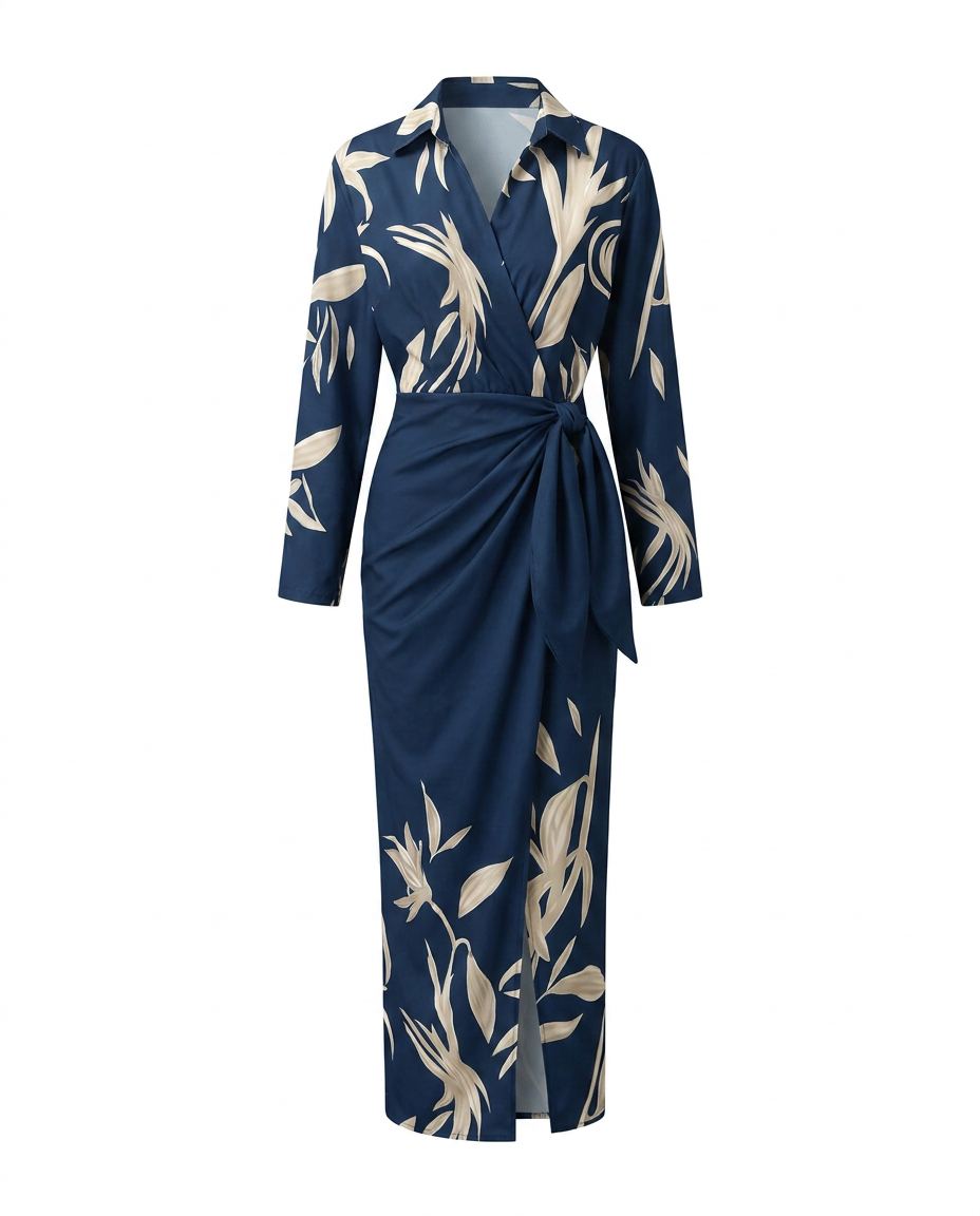 Queensland Leaf-Print Maxi Dress