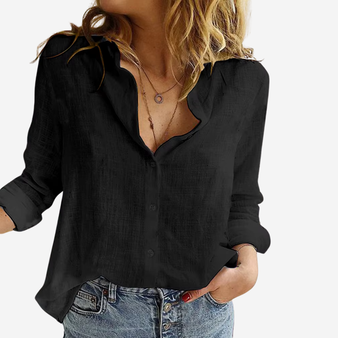 Antalya Linen-Blend Blouse