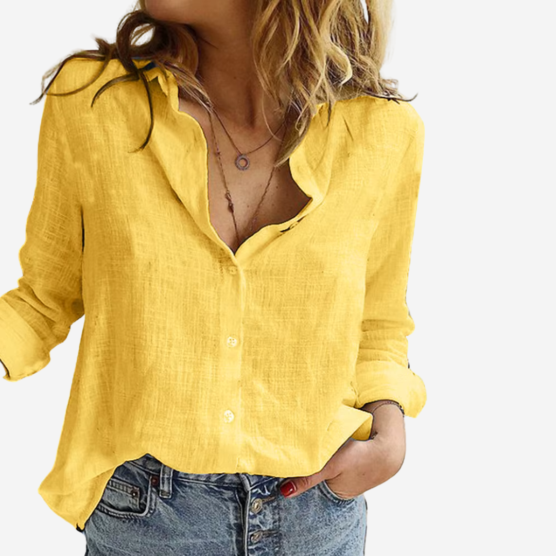 Antalya Linen-Blend Blouse