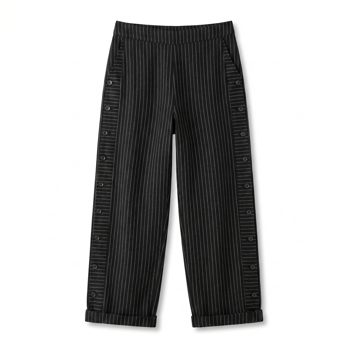 Lily Button-Side Striped Pants