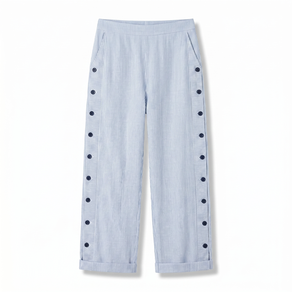 Lily Button-Side Striped Pants