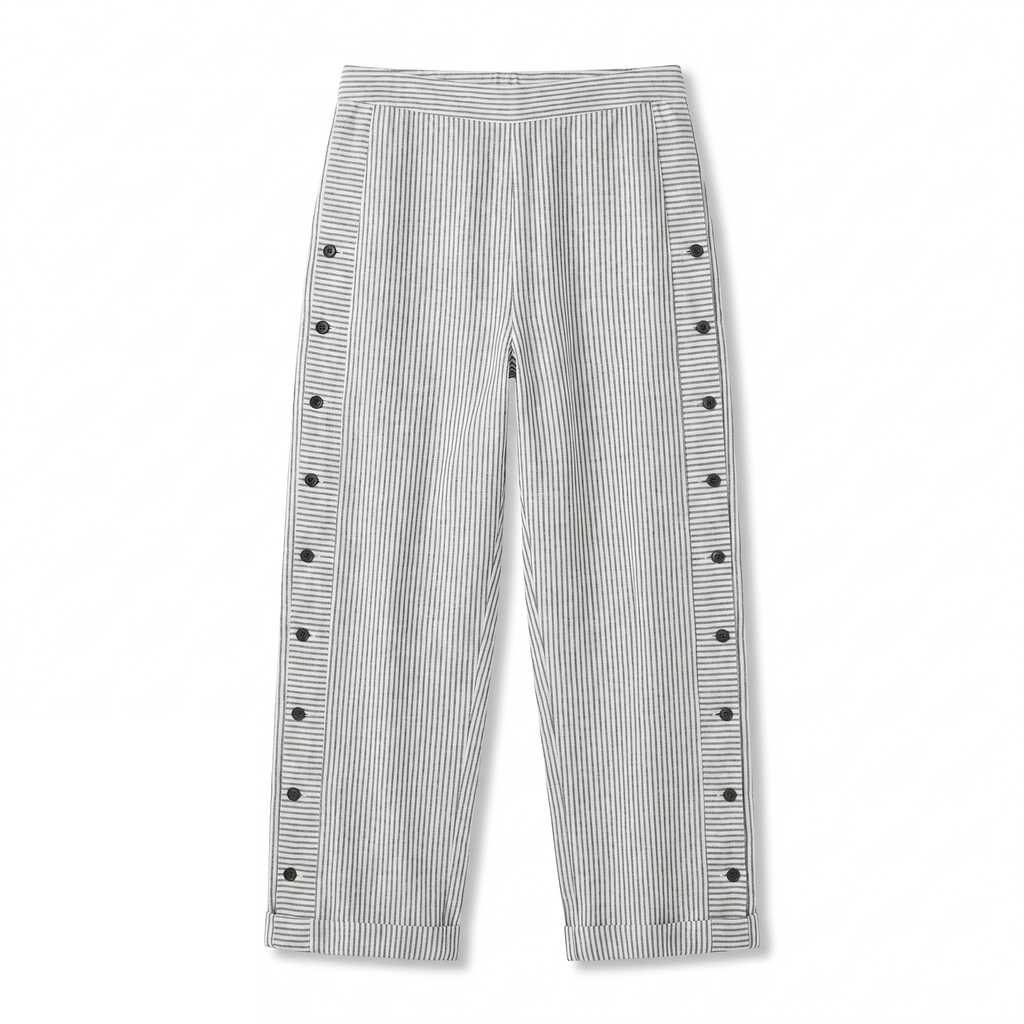 Lily Button-Side Striped Pants