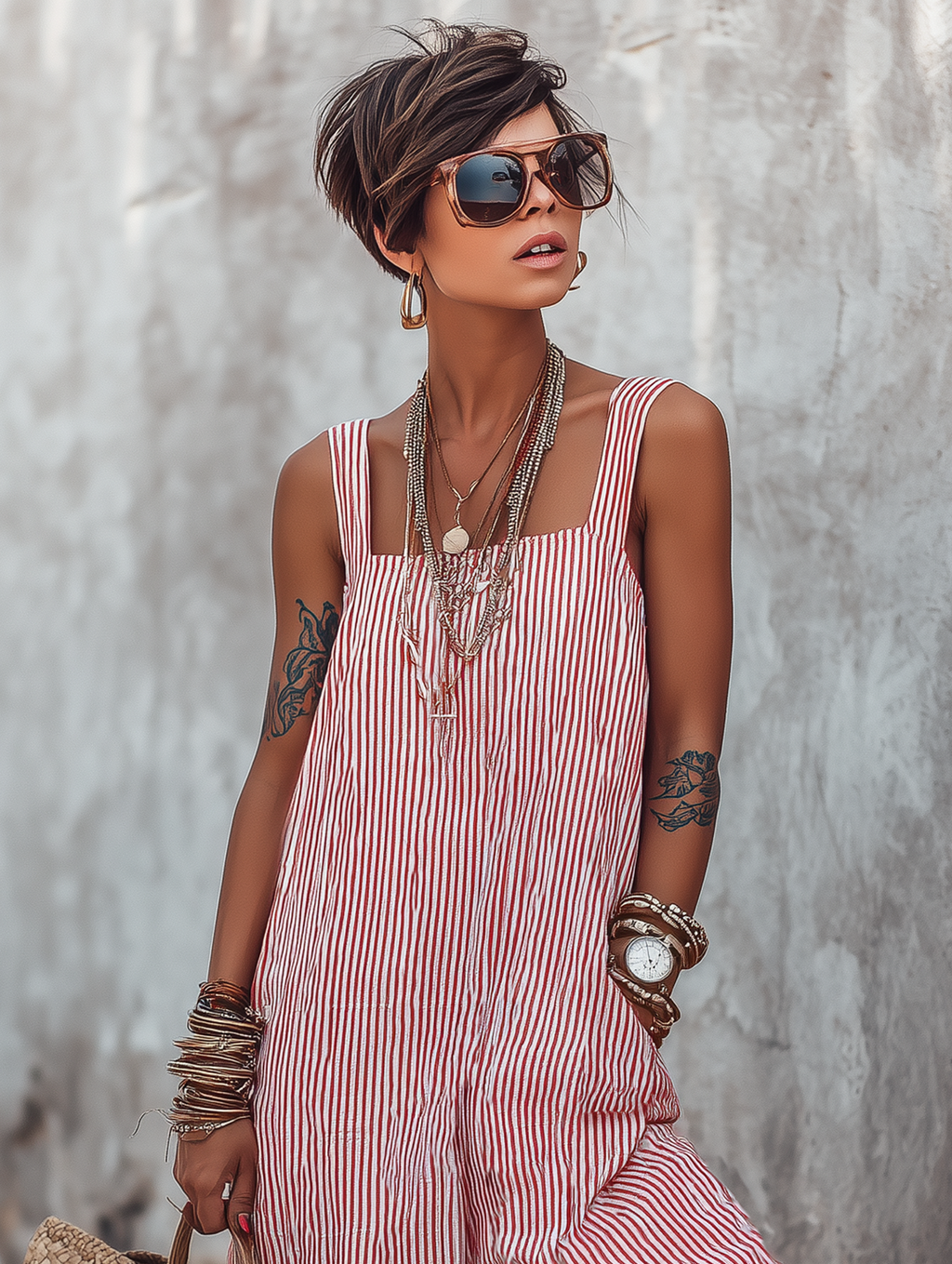 Lille Striped Square-Neck Jumpsuit